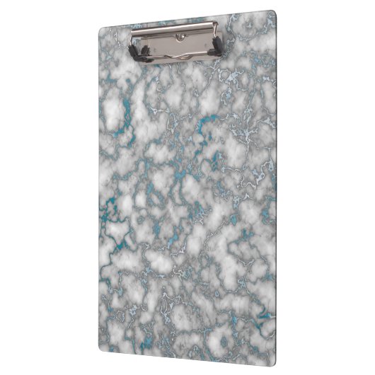 Elegant Wit Blauw Marmer Klembord (Links)