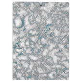 Elegant Wit Blauw Marmer Klembord (Achterkant)