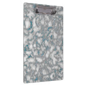 Elegant Wit Blauw Marmer Klembord (Rechts)