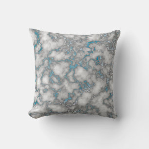 Elegant wit blauwe marmer kussen