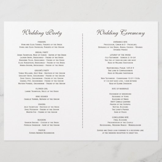 Elegant Wit Bloeiend Bloem Bruiloftsprogramma (Achterkant)