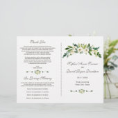 Elegant wit bloeiend bloemenhuwelijksprogramma (Staand voorkant)