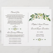 Elegant wit bloeiend bloemenhuwelijksprogramma (Voorkant / Achterkant)