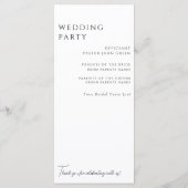 Elegant wit bloemen B/W bruiloft programma (Achterkant)