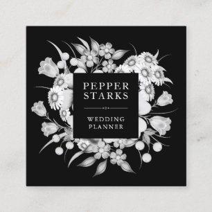 Elegant wit bloemen boeket   VISITEKAARTJE