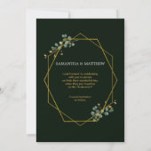 Elegant Wit Bloemen Goud Zwart Geometrisch Foto Save The Date (Achterkant)