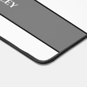 Elegant Wit Bloemen Monogram & Naam op Wit Bureaumat (Hoek)