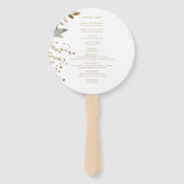 Elegant Wit | Bloemen Waterverf bruiloft Handwaaier (Achterkant)