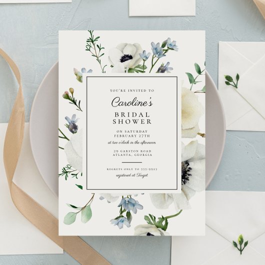 Elegant wit bloemenboeket Vrijgezellenfeest Kaart