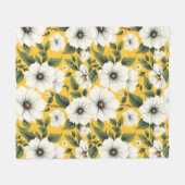 Elegant Wit Bloemendesign  Fleece Deken (Voorkant (Horizontaal))