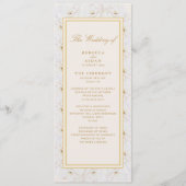 Elegant Wit Bloemendesign Ivoor Goud Trouwprogramm Programmakaart (Voorkant)