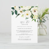 Elegant Wit Bloemendesign We Do Again Hernieuwing  Kaart (Staand voorkant)