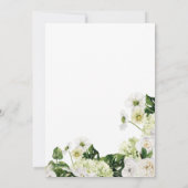 Elegant wit bloemengroen met kruisdoop kaart (Achterkant)