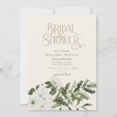 Elegant wit bloemengroen Vrijgezellenfeest Kaart (Voorkant)