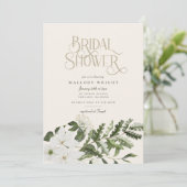 Elegant wit bloemengroen Vrijgezellenfeest Kaart (Staand voorkant)