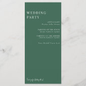 Elegant wit bloemengroen & wit bruiloft programma (Achterkant)