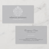 Elegant wit bloemenkant Ornament Visitekaartje (Voorkant / Achterkant)