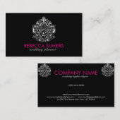 Elegant wit bloemenkant Ornament Visitekaartje (Voorkant / Achterkant)