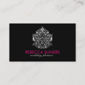 Elegant wit bloemenkant Ornament Visitekaartje (Voorkant)