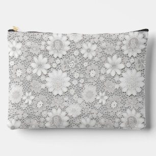 Elegant wit bloemenkanten patroon etui