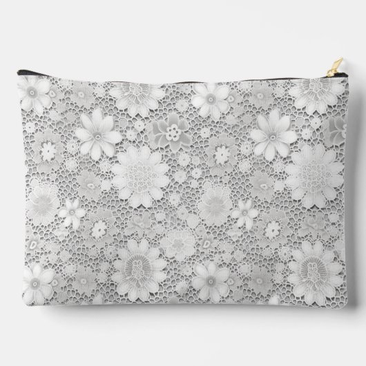 Elegant wit bloemenkanten patroon etui (Achterkant)