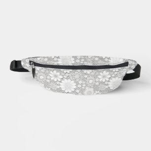 Elegant wit bloemenkanten patroon heuptasje