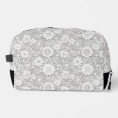 Elegant wit bloemenkanten patroon toilettasje (Voorkant)