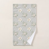 Elegant wit bloemenpatroon bad handdoek (Handdoek)