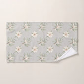Elegant wit bloemenpatroon bad handdoek (Handdoek)