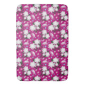Elegant wit bloemmotief botanisch ontwerp badmat (Voorkant Verticaal)
