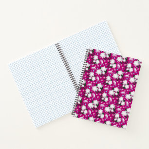 Elegant wit bloemmotief botanisch ontwerp notitieboek