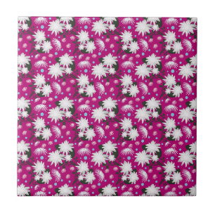 Elegant wit bloemmotief botanisch ontwerp tegeltje