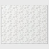 Elegant wit bloemmotief botanisch patroon cadeaupapier (Vlak)