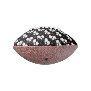 Elegant wit bloemmotief op zwarte achtergrond american football