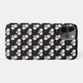 Elegant wit bloemmotief op zwarte achtergrond Case-Mate iPhone case (Achterkant (horizontaal))