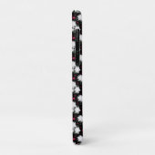 Elegant wit bloemmotief op zwarte achtergrond Case-Mate iPhone case (Achterkant/links)