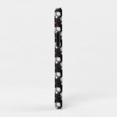 Elegant wit bloemmotief op zwarte achtergrond Case-Mate iPhone case (Achterkant/rechts)