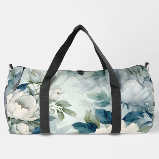 Elegant wit bloemmotief plunjezak (Achterkant)