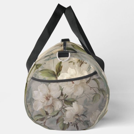 Elegant wit bloemmotief plunjezak (Rechts)