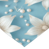 Elegant wit bloempatroon en parels tafelkleed (Gekanteld)