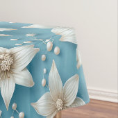 Elegant wit bloempatroon en parels tafelkleed (Voorbeeld)