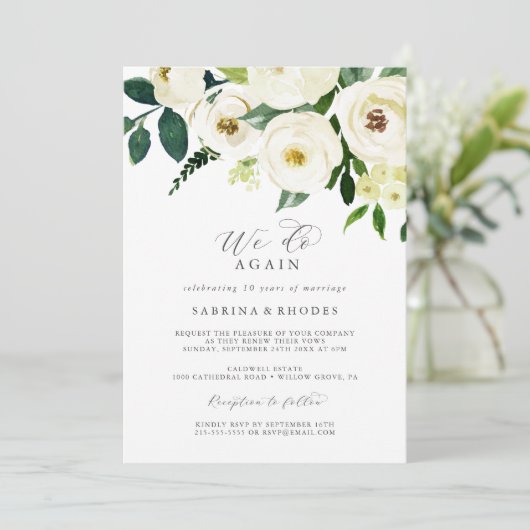 Elegant Wit Bloemstuk We Do Again Hernieuwing Van Kaart (Staand voorkant)