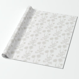 Elegant Wit Blom Botanisch Patroon Cadeaupapier