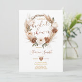 Elegant wit Boho Terracota Flowers Vrijgezellenfee Kaart (Staand voorkant)