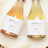 Elegant wit boog Vrijgezellenfeest Sparkling Wijnetiket