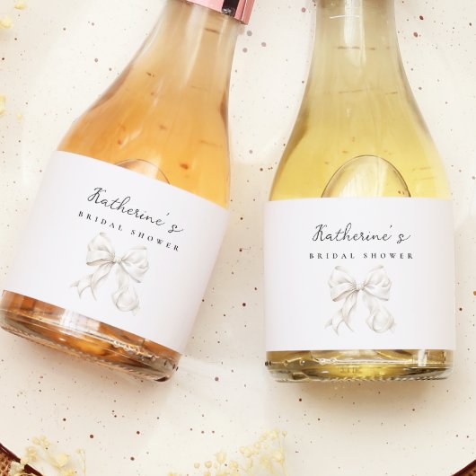 Elegant wit boog Vrijgezellenfeest Sparkling Wijnetiket