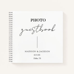 Elegant wit bruiloft gastenboek notitieboek