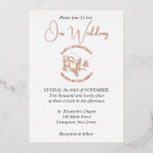 Elegant Wit Bruiloft Roos Gouden Folie Invitation Folie Uitnodiging (Voorkant)