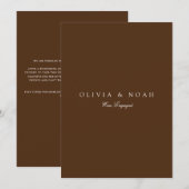 Elegant Wit & Bruin Verloving Aankondiging Kaart (Voorkant / Achterkant)
