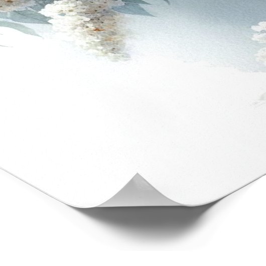 Elegant wit Buddleia bloemenboeket kunstpatroon Poster (Hoek)